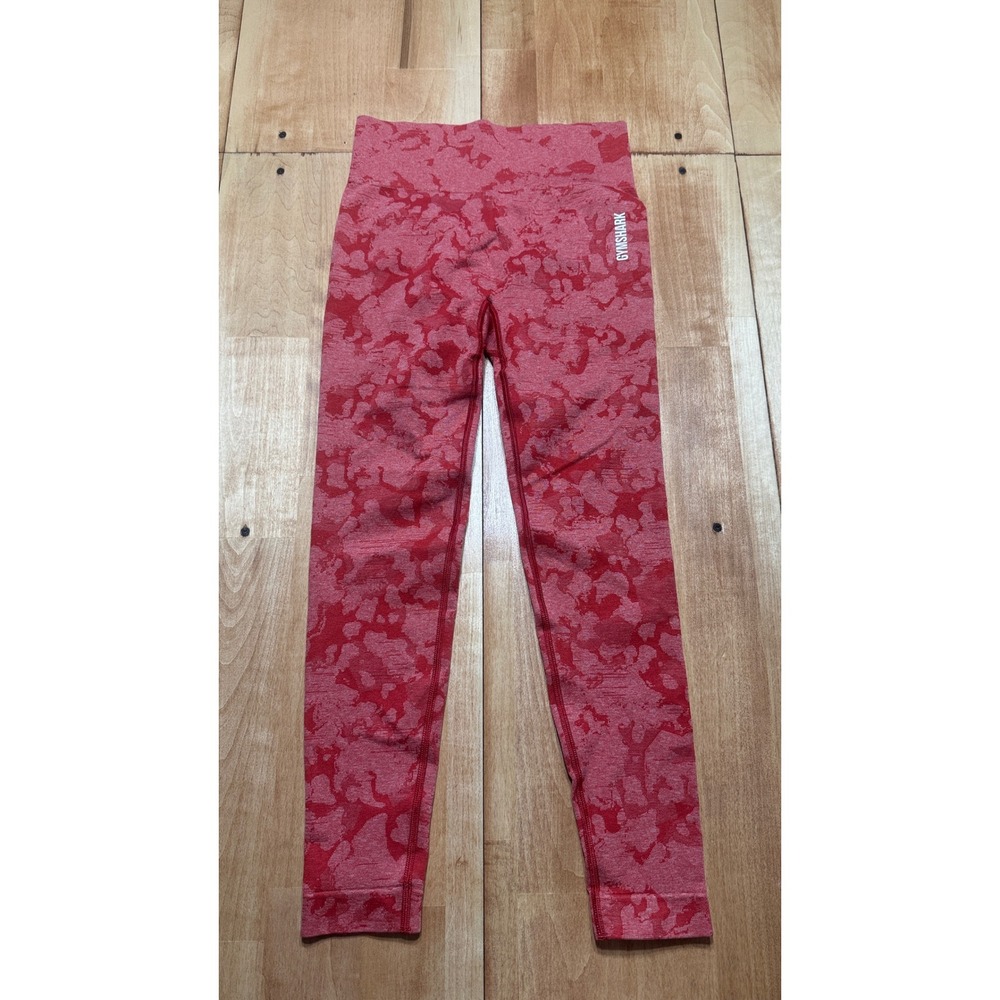 Gymshark Adapt Camo Seamless Leggings‎ Womens Medium Red High Waisted